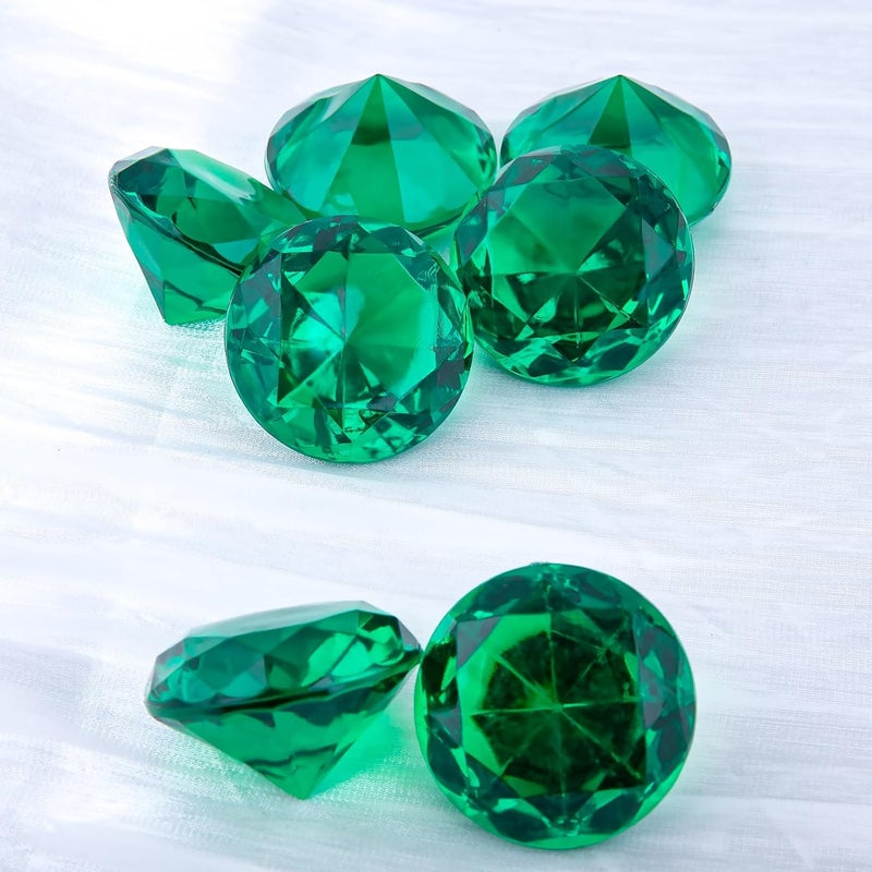 Niceup 26PCS Fake Emeralds Green Gemstones Plastic Acrylic Diamond Gems Toys Big 1.5in Kid Diving Gem Pool Toy Party Decorations Crafts - Image 5